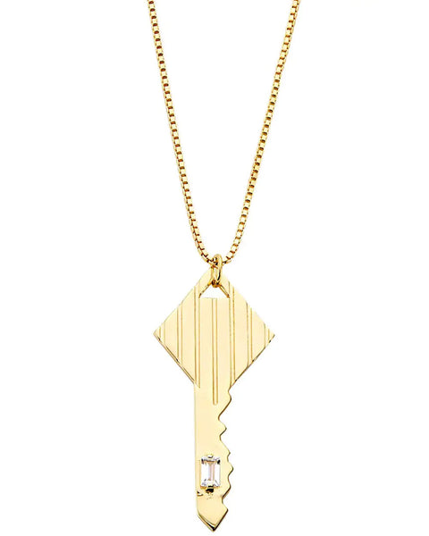 Jennifer Zeuner Jewelry 14k Yellow Gold Plated Silver Lee Key Hoop