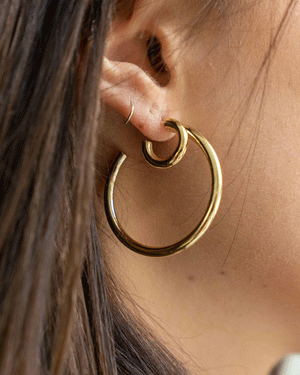 Gold Vermeil Athena Double Hoop Earrings