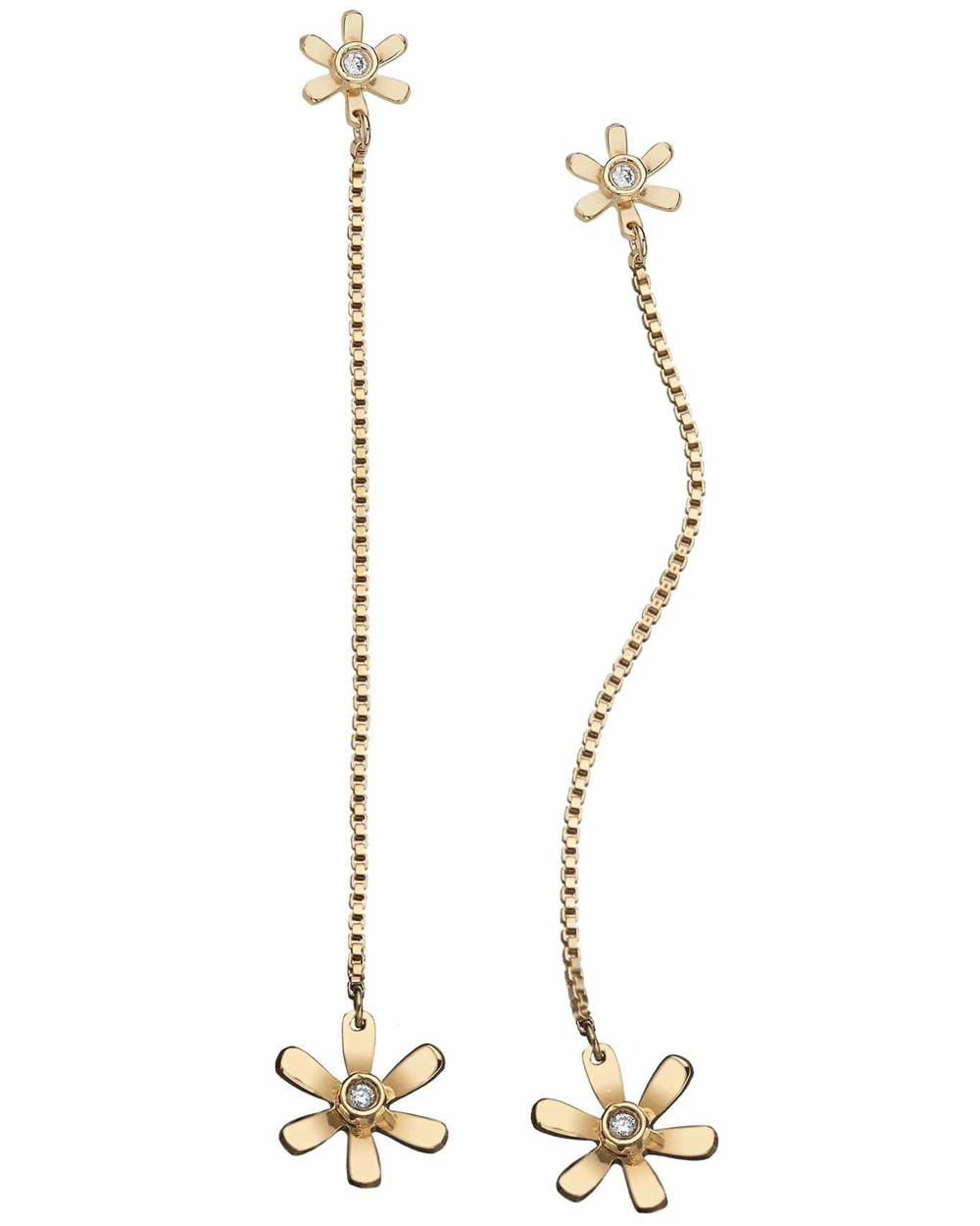 14k Gold Vermeil Effie Daisy Chain Drop Earrings