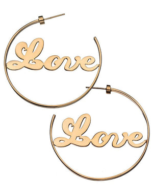 Blair Cursive Love Hoop Earrings