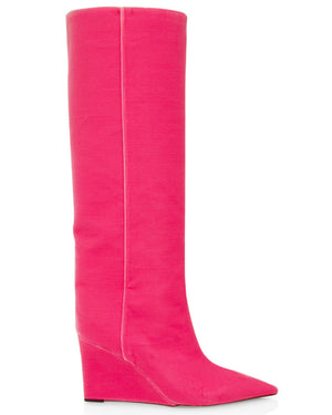 Blake Velvet Boot in Pink