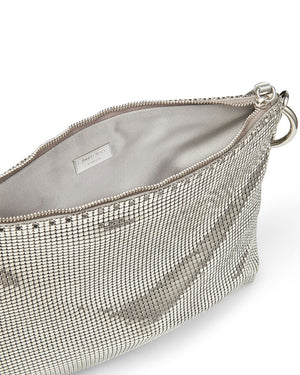 Callie Mesh Shoulder Bag in Silver