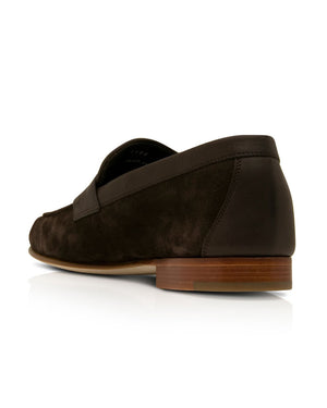 Hendra Suede Penny Loafer in Brown