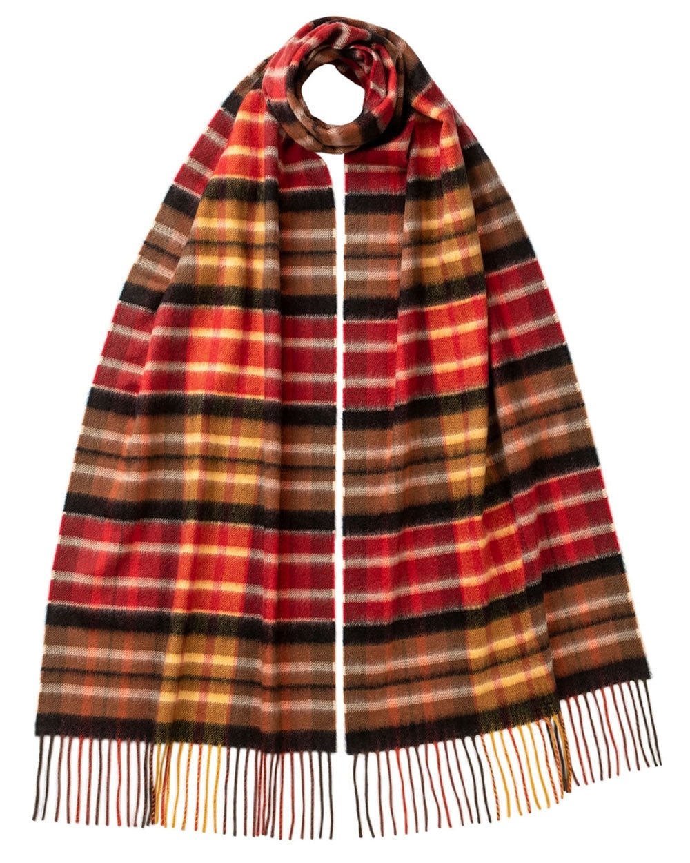 Cashmere Check Wide Scarf in Sunlit
