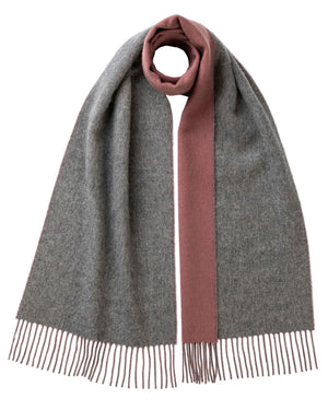 Cashmere Reversible Scarf in Grey and Quartz