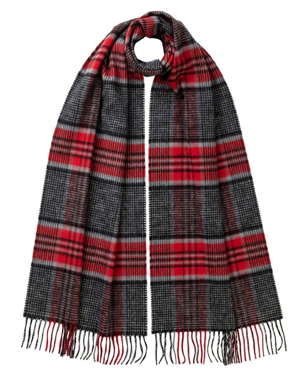 Wool Check Scarf in Red