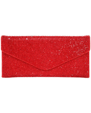 Envelope Crystal Clutch in Red