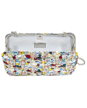 Smooth Rectangle Eclipse Clutch in Silver Multi