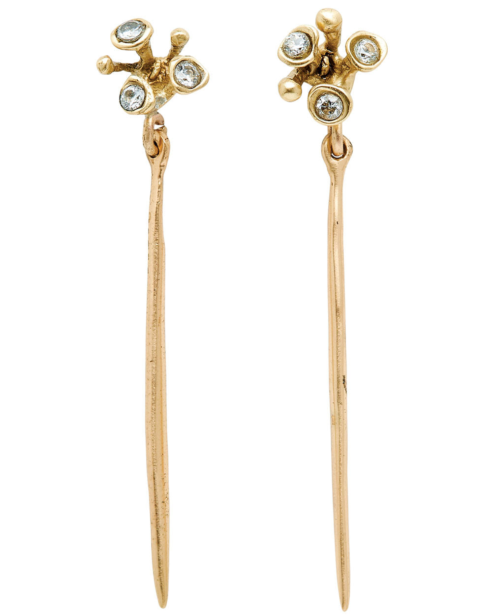 Blossom Bronze Needle Earrings