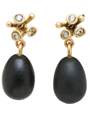 Bronze Blossom Obsidian Earrings