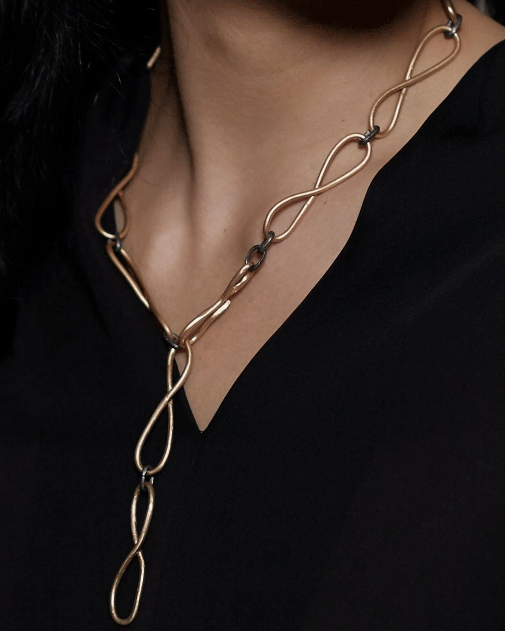 Infinity Bronze Chain Necklace