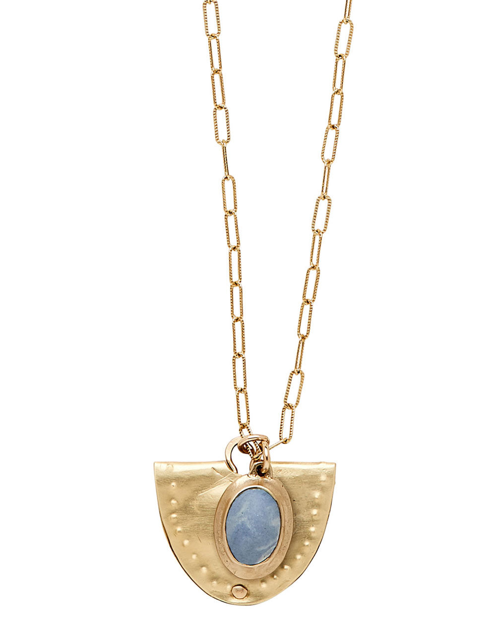 Mevia Bronze Pendant with Clay Charm Necklace