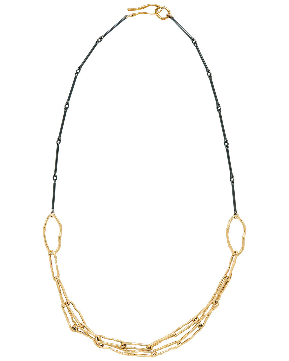 Preza Bronze and Sterling Silver Double Chain Necklace