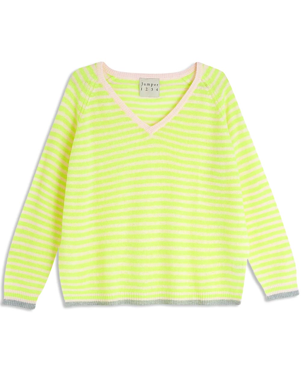 Yellow Stripe V-Neck Sweater