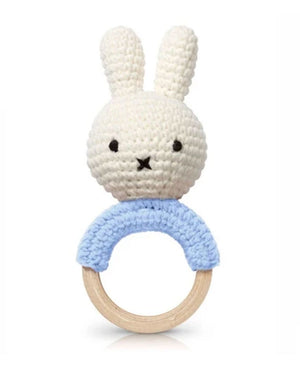 Miffy Pastel Blue Handmade Teether and Rattle