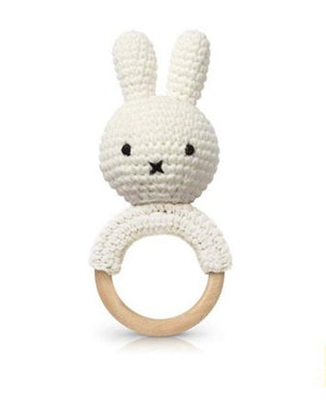 Miffy White Handmade Teether and Rattle