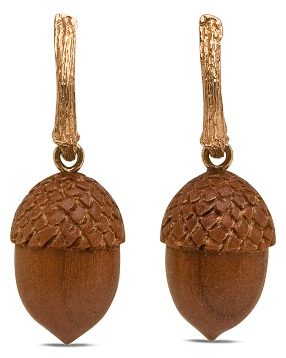 Acorn Wood Drop Earrings