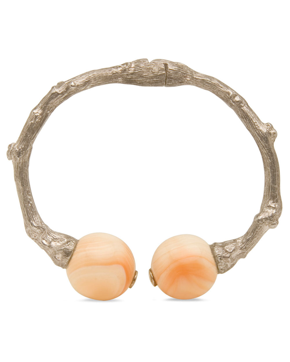 Cameo Shell Twig Cuff Bracelet