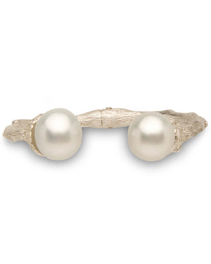 Twig Cuff Bracelet with South Sea Pearls and Diamonds