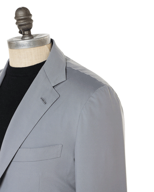 Light Grey Solid Nylon Blend Stretch Suit