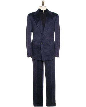 Navy Double Breasted Wool Suit