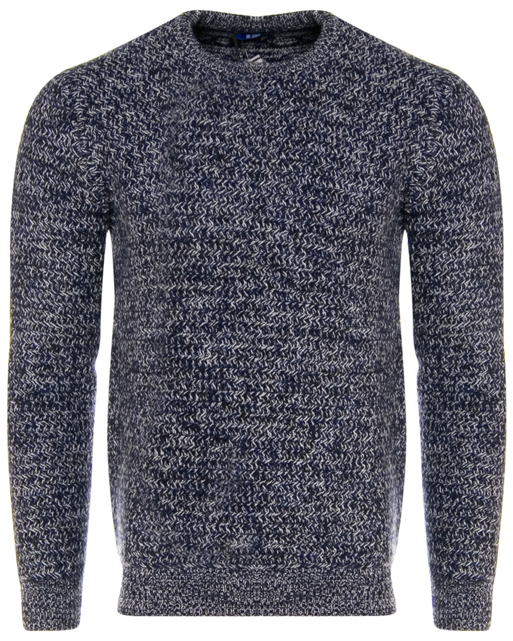 Navy Melange Crewneck Sweater