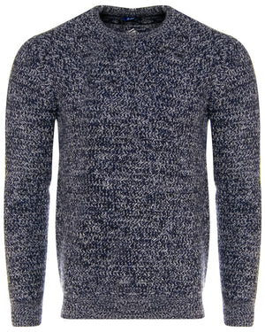 Navy Melange Crewneck Sweater