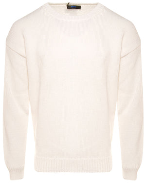 White Oversized Crewneck Sweater