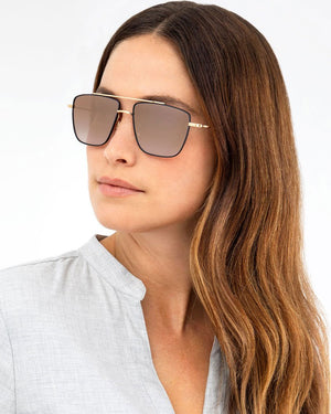 Bolden Sunglasses in Matte Black and 24K Titanium Mirrored
