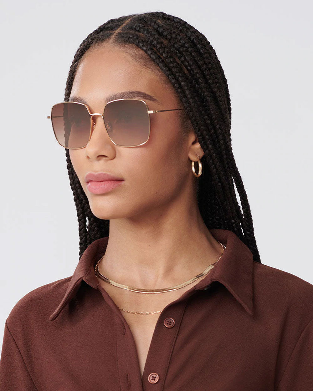 Eve Sunglasses in 24K Titanium Mirrored
