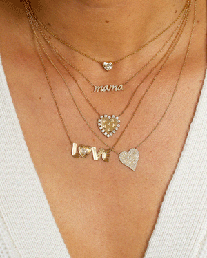 14k Yellow Gold “LOVE” Diamond Necklace