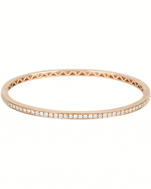 18k Rose Gold Diamond Oval Bangle Bracelet