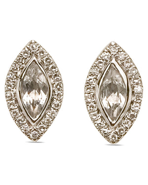 Topaz and Diamond Marquise Stud Earrings