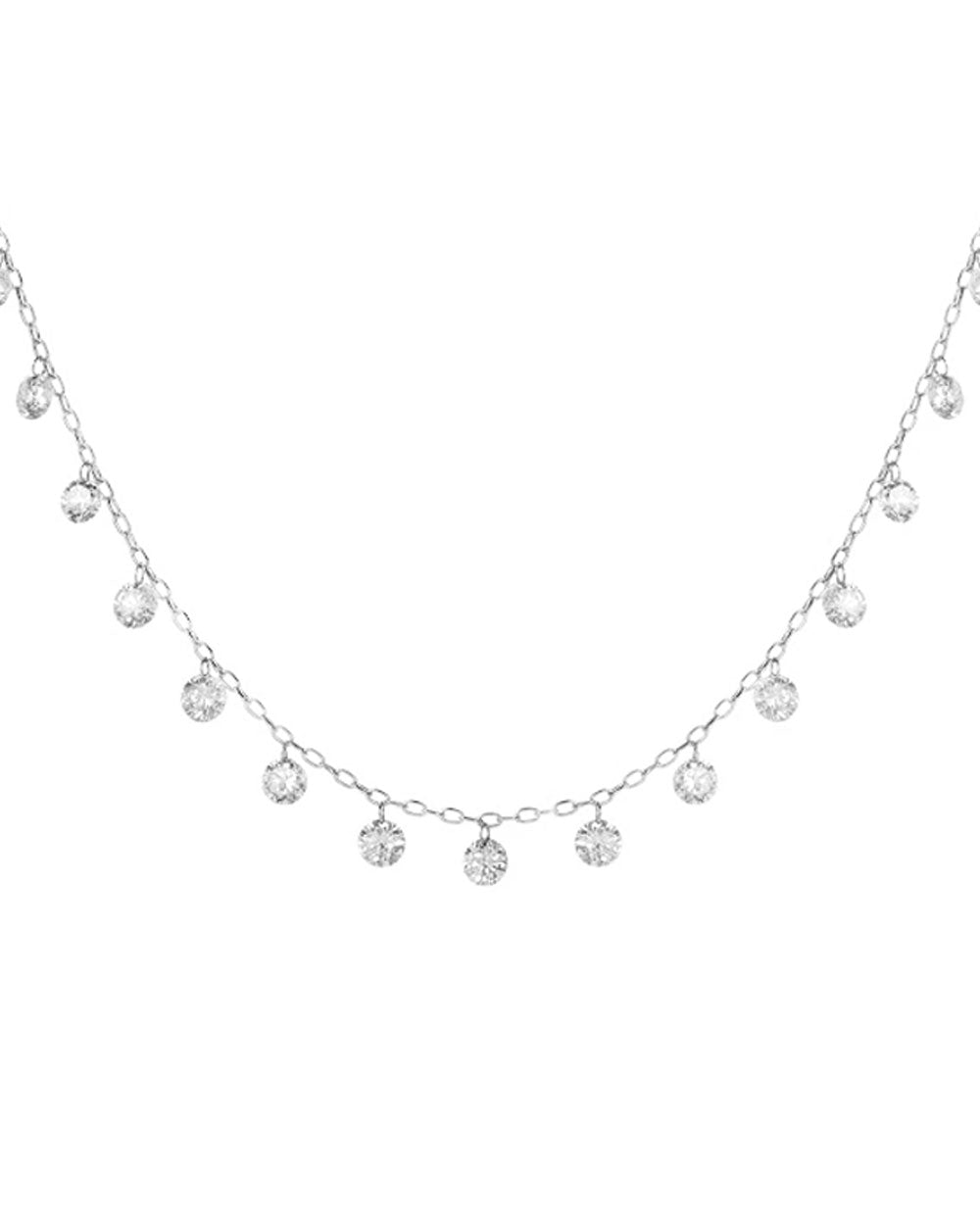 White Diamond Droplet Necklace