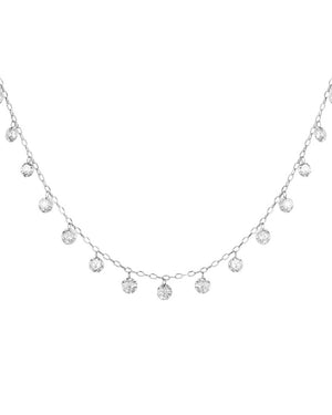 White Diamond Droplet Necklace