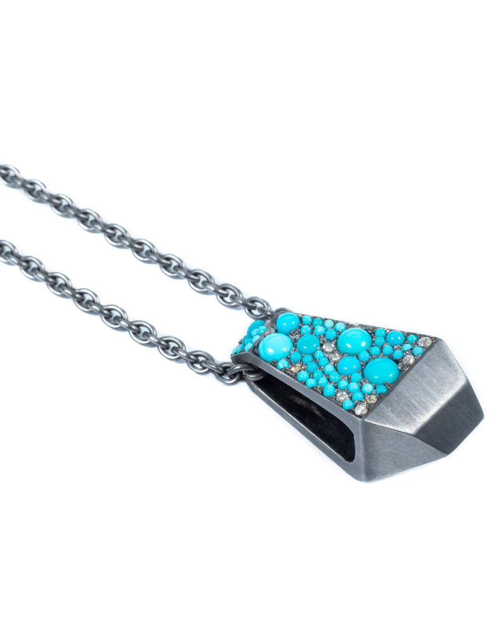 Diamond and Turquoise Facet Collection Necklace
