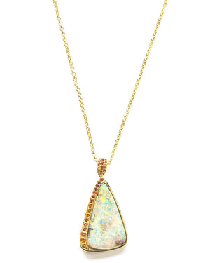 Australian Opal and Garnet Pendant Necklace