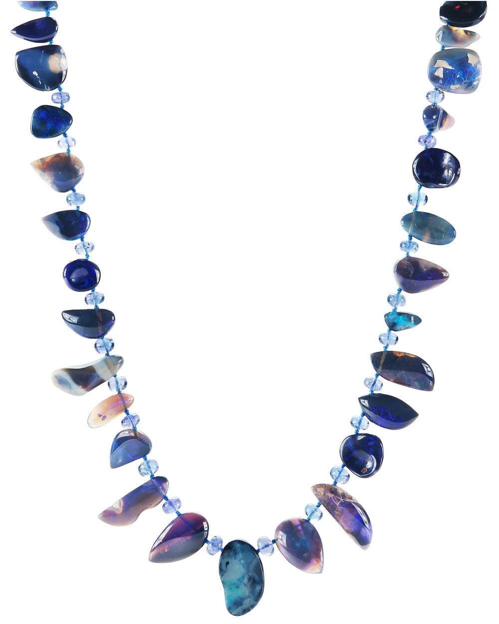Boulder Opal and Tanzanite Necklace