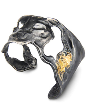 Gold and Silver Black Diamond Envolto Bracelet