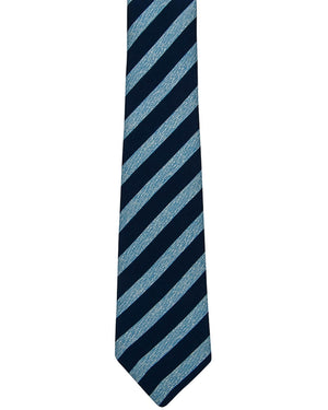 Aqua and Navy Stripe Tie