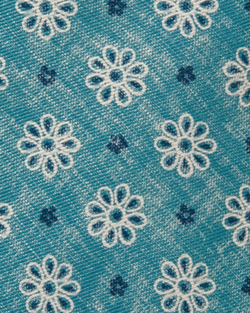 Aqua with Blue and White Floral Tie