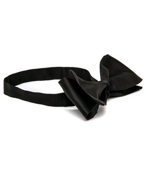 Black Grosgrain Silk Self Tie Bow Tie