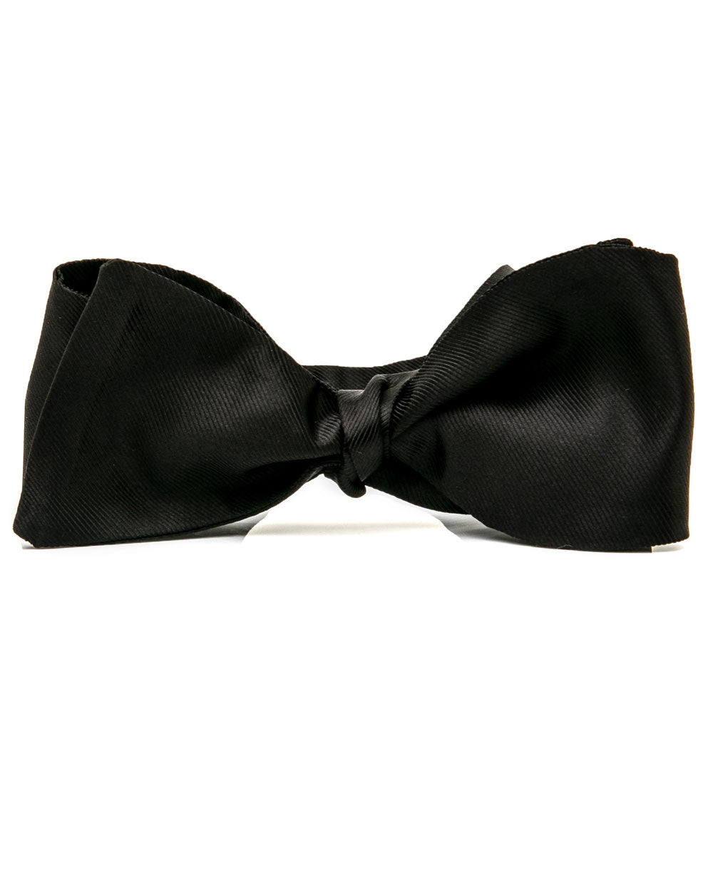 Black Grosgrain Silk Self Tie Bow Tie