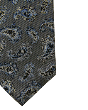Black and Silver Paisley Tie