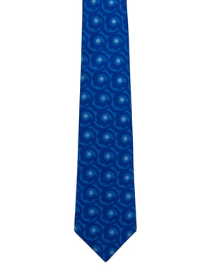 Blue Geometric Floral Tie