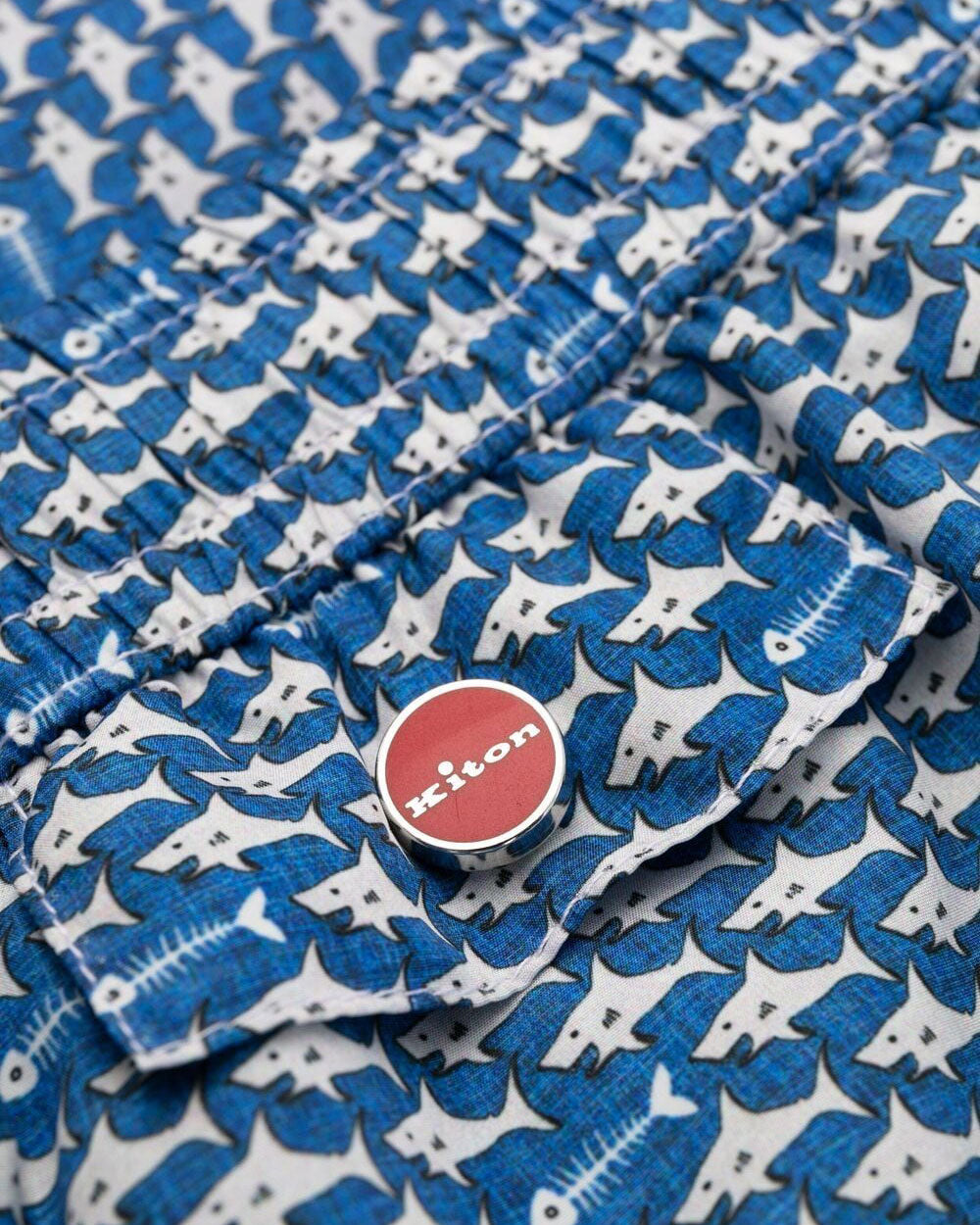 Blue Shark Print Swim Trunk