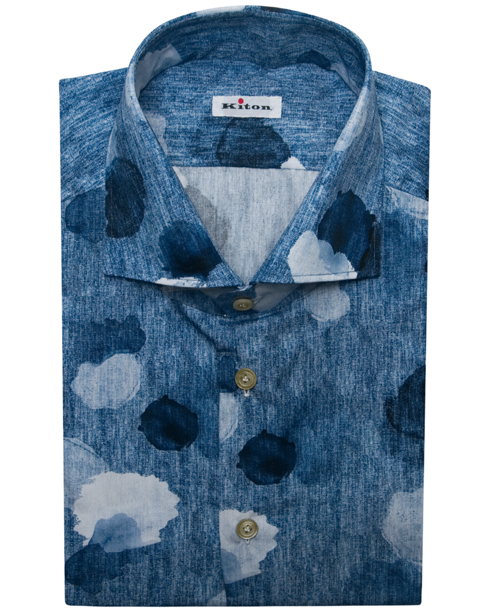 Blue Washed Watercolor Print Sportshirt