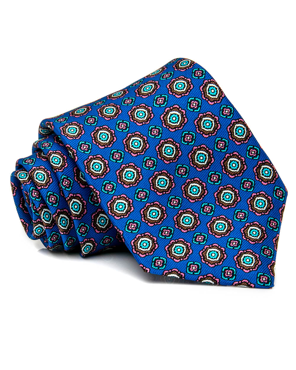 Blue and Brown Medallion Tie