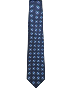 Blue and White Squares Tie