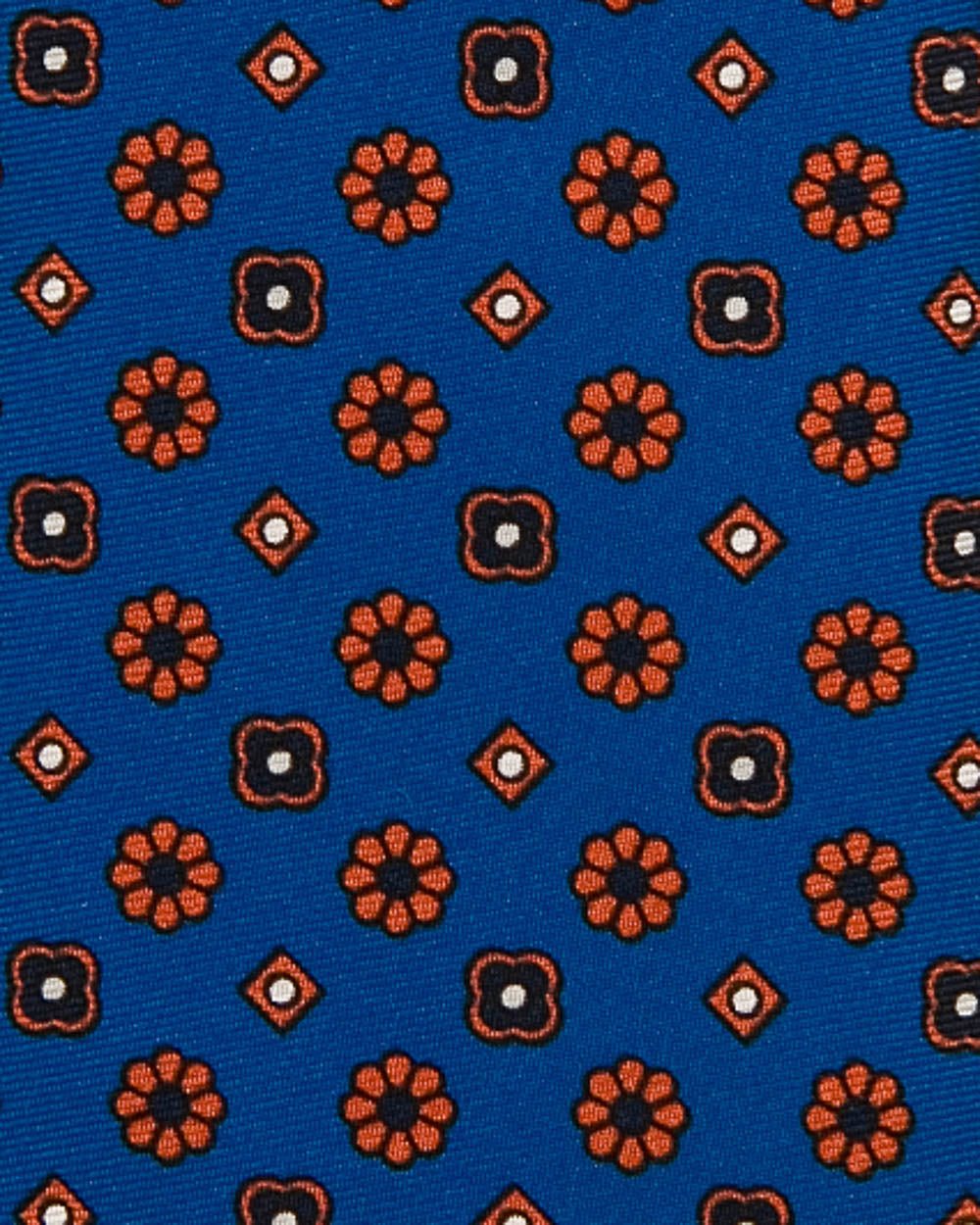 Blue with Orange Floral Tie